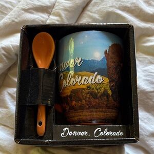 Denver Colorado Scenic Mug with Orange Spoon